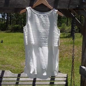 NWT Katherine Kelly White Lace Sleeveless Elegant Dressy Blouse XS